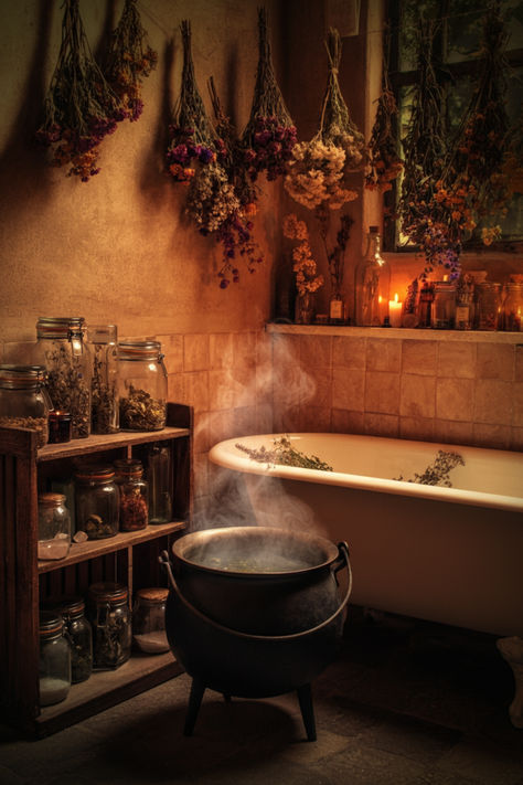 Get inspired to create a witchy bathroom sanctuary with these 20+ ideas! From dark color palettes and vintage mirrors to crystal accents and mystical artwork, turn your bathroom into a space of magic and elegance. Perfect for those who love gothic, enchanted vibes, these decor tips will give your bathroom a darkly beautiful transformation. 🕯️ #WitchyDecor #GothicBathroom #MysticalHome Witchcore Interior Design, Whimsical Bathroom Decor, Bathroom Altar, Goddess Bathroom, Witchy Bathroom Ideas, Whimsigoth Bathroom, Witch Bathroom, Witchy Bathroom, Mystical Artwork