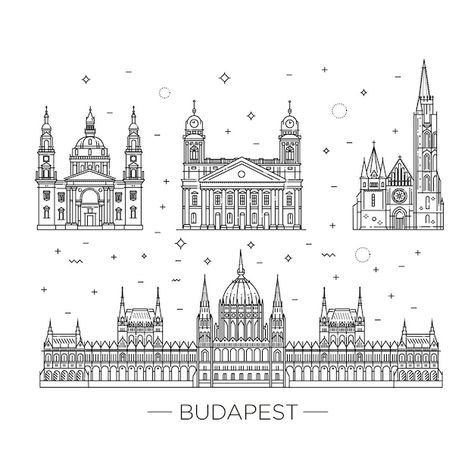 Hungary Tattoo, Budapest Tattoo, Tattoo Budapest, Building Tattoo, Hungarian Parliament Building, Landmark Buildings, Drawing Journal, Historical Buildings, Famous Landmarks