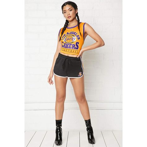 Cropped Outfits, Skirt Outfit Summer, Lakers Logo, Logo Jersey, White Sleeveless Top, Basketball Jerseys, White Sleeveless, Top Sleeveless, Jersey Top