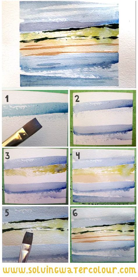 How To Paint Abstract Watercolors: 5 Inspiring Strategies - Solving Watercolour Beginning Abstract Painting Acrylics, Watercolor Painting Steps, Watercolor Seascapes Tutorial, Abstract Seascape Paintings, Abstract Watercolor Paintings Tutorials, Painting Tutorial Abstract, Abstract Watercolors, Ideas Watercolor, Paint Abstract