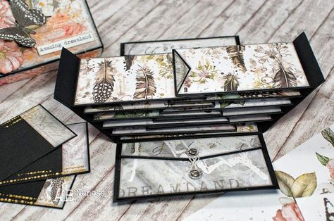 Accordian Album, Flip Photo, Easy S, Diy Mini Album, Scrapbook Box, Box Video, Exploding Box Card, Mini Album Tutorial, Creative Scrapbook