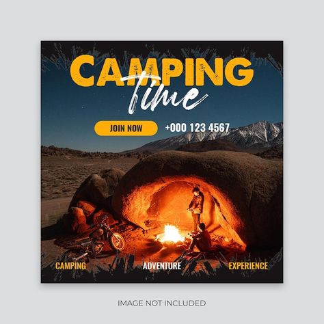 Travel Advertising Design, Travel Advertising, Template Social Media, Social Media Post Template, Modern Web Design, Banner Template Design, Creative Poster Design, Web Banner Design, Adventure Camping