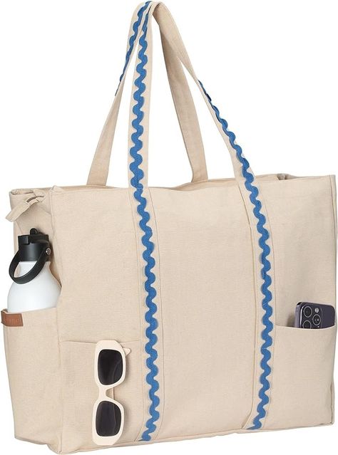 Amazon.com | Folkulture Large Tote Bag For Women | 18x15 Inch - 100% Cotton Beach Tote Bag With Zipper, Large Water Resistant Shoulder Bag Pool Bag, Cute Travel Beach Bag or Packable Beach Bag (Royal Rust) | Travel Totes Eco-friendly Large Capacity Shoulder Bag For Beach Season, Eco-friendly Large Capacity Shoulder Beach Bag, Large Capacity Beach Bag For On-the-go, Eco-friendly Large Capacity Beach Bag With Double Handle, On-the-go Beach Bag Tote With Removable Pouch, Waterproof Beach Bag, Large Beach Bags, Canvas Beach Bag, Pool Bags