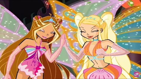 Flora and Stella 🌸 Winx club Grunge Boy Dark, Stella Winx Club, Winx Club Flora, Arte Glitter, Winx Stella, Winx Flora, Winx Club Bloom, Stella Winx, Las Winx