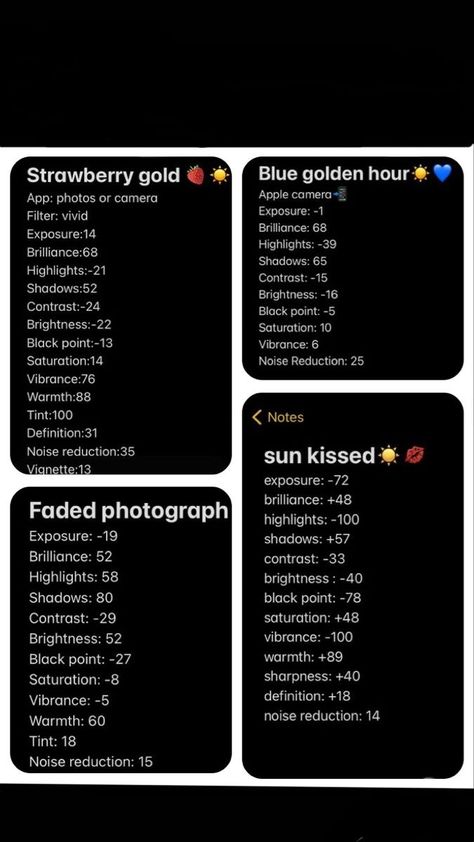 Effects For Photo Editing, Picture Adjustments Iphone, Iphone Editing Hacks Night, Picture Effects Iphone, Custom Filters Iphone, Photo Adjustments Iphone, Iphone Photo Filter Settings, Adjustments For Pictures, Iphone Editing Hacks Aesthetic
