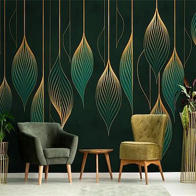 Cheap Wallpaper Online | Wallpaper for 2023 Accent Wall Jewel Tone, Statement Wall Color Ideas, Dark Green Bathroom Walls Paint, Wall Mural Geometric, Living Room Accent Wallpaper, Art Deco Living Room Wallpaper, Vinyl Accent Wall, Wallpaper Dinning Room, Green Wall Decor Ideas