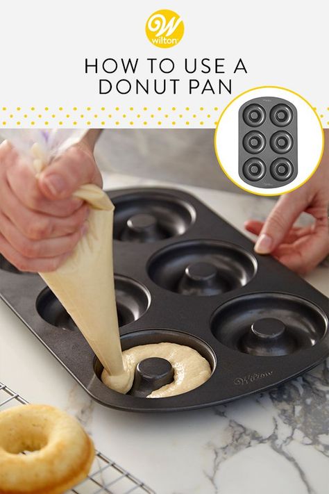 Want to satisfy that donut craving without leaving the house? Try making your own! No need to heat up the oil, with one of these non-stick donut pans, you can bake a batch of fresh donuts in no time. Available in a variety of sizes, our non-stick donut pans are great for bakers of all skill levels.  #wiltoncakes #donuts #bakeware #donutpan #homemadedonut #doughnut #doughnutpan #baking #homemadedoughnut #homemade #easy #simple #blog #blogpost #blogger #beginner #basic #howto #desserts #breakfast Donut Pan Recipe, Chocolate Donuts Baked, Donut Baking Pan, Cake Donuts Recipe, Donut Pan, Doughnut Pan, Making Donuts, Homemade Donuts Recipe, Homemade Doughnuts