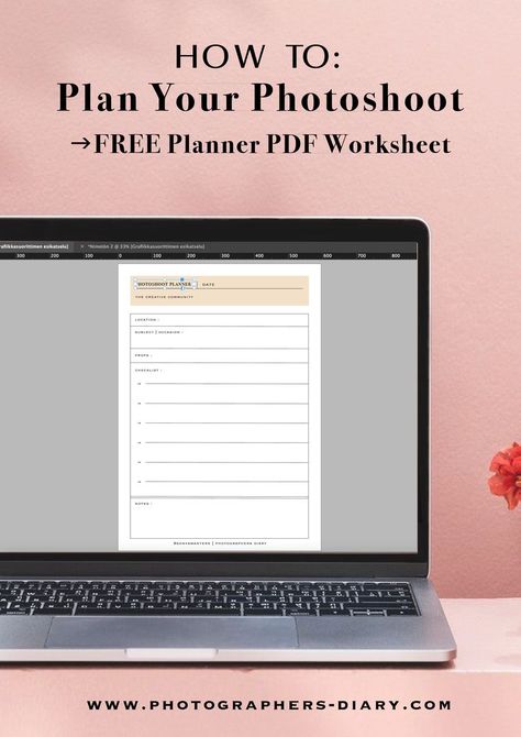 Free Photoshoot Planner PDF Downloadable Printable Photoshoot Planning Template, Photoshoot Planner, Being A Photographer, Planner Pdf, Free Planner, Contemporary Photography, Photography Equipment, Get Organized, Clear View