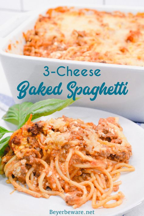 Spaghetti Cottage Cheese, Baked Spaghetti With Cottage Cheese, Recipes Using Ground Beef, Baked Spaghetti Recipe, Chicken Tortellini, Cheese Spaghetti, Herb Cheese, Alfredo Sauce Recipe, Hamburger Recipes