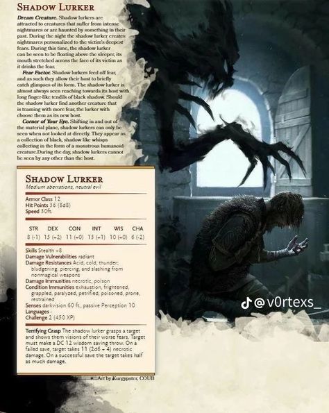 Dnd 5e Shadow Monsters, Shadow Dnd 5e, Dnd Shadow Creature, Shadow Creatures Dnd, Dnd Shadowfell Monsters, Shadow Monster Oc, Dnd Mountain Monsters, Cool Dnd Monsters, Dnd 5e Cryptids