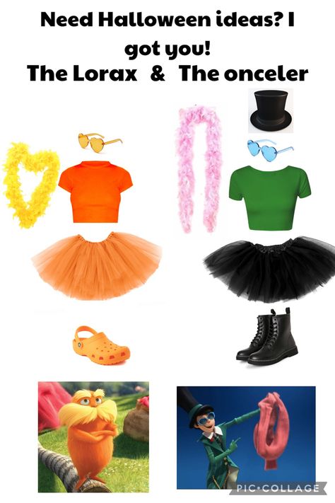 Lorax Duo Costume, Dou Customs Halloween, Duo Halloween Costumes Bff Teens, Dou Halloween Fits, Disney Duos Characters, Bestie Halloween Costumes For 2, Iconic Halloween Costumes Duo, Costume Ideas For 2 Friends, Iconic Duos Costume