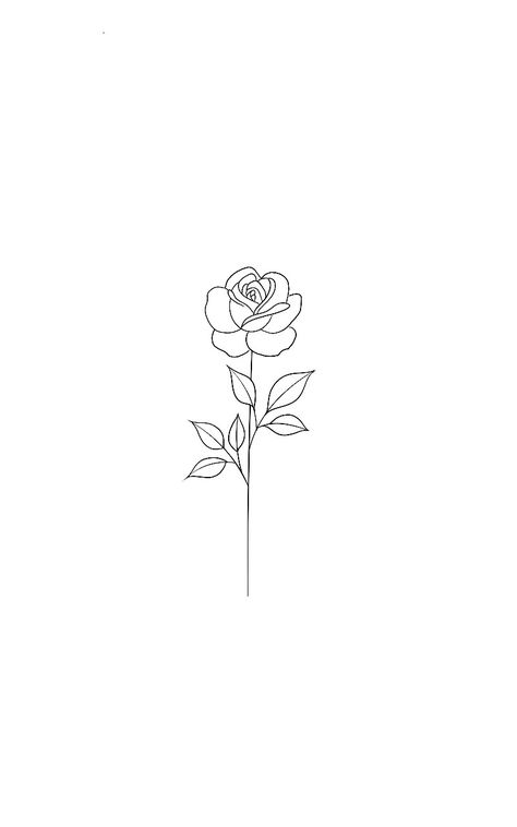 Rose Tattoo Fine Line, Fineline Rose Tattoo, Fine Line Rose Tattoo, Fine Line Rose, Tatoo Rose, Small Black Tattoos, Minimalistic Tattoo Ideas, Beauty And The Beast Tattoo, Minimalistic Tattoo