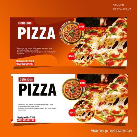 Pizza Banner Design, Pizza Banner, Restaurant Banner, Pizza Flyer, Banner Signage, Template Restaurant, Pizza Branding, Restaurant Poster, Luxury Packaging Design