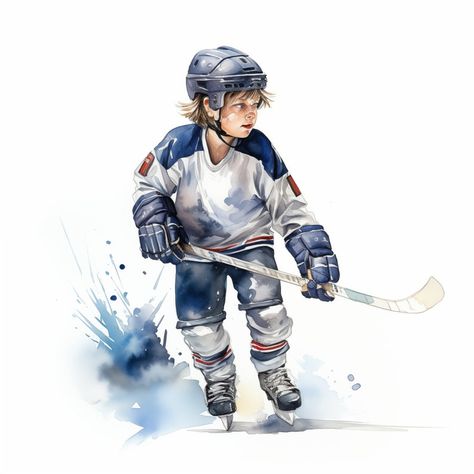 10 Children Hockey Clipart Hockey Images, Hockey Clipart, Hockey Sport, Hockey Art, Social Medi, Watercolor Clip Art, Sports Images, Sport Hockey, Jpg Images