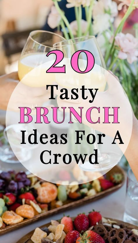 Welcome to our guide on "20 Brunch Ideas for a Crowd," where we explore delicious and diverse options to elevate your next brunch party. Whether you're hosting a casual weekend gathering or celebrating a special occasion, these brunch ideas are sure to delight your guests with their flavors, presentation, and versatility. From classic favorites to creative twists, there's something here for every palate and preference. Explore these 20 Brunch Ideas for a Crowd to create a memorable and enjoyable brunch party that leaves a lasting impression on your guests. Whether you opt for savory dishes like omelette stations and chicken and waffles, or sweet treats such as stuffed French toast and muffins, each option promises to bring warmth and satisfaction to your brunch table. Brunch Sweets Table, Easy Brunch Food For A Crowd, Breakfast Brunch Menu Ideas, Brunch Skewer Ideas, Breakfast To Take To A Party, Kegs N Eggs Party, Breakfast Buffets For A Crowd, Brunch Parties Ideas, The Best Brunch Ideas