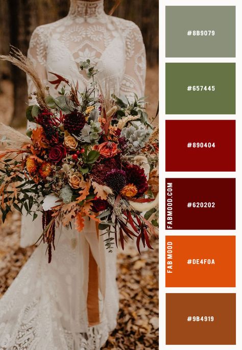 autumn wedding colour combos, autumn wedding flowers, autumnal wedding flowers, fall wedding colors, autumn wedding colour schemes Fall Colors Wedding Decor, Fall Colours Wedding, Wedding Colour Scheme Autumn, Fall And Winter Wedding Colors, Autumn Colour Wedding Flowers, Autumnal Wedding Colours, Wedding Theme Rustic Color Palettes, Fall Wedding With Pearls, Big Fall Wedding Bouquets