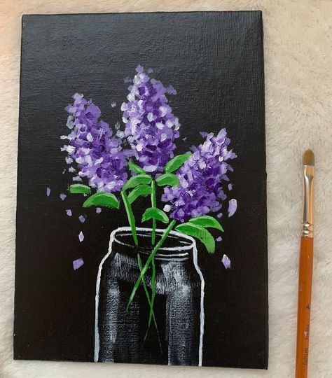 Painting Ideas On Canvas Lavender, Purple Acrylic Painting Ideas, Lavender Painting Ideas, Purple Painting Ideas On Canvas, Lavender Acrylic Painting, Lavender Painting, Lavender Art, Lavender Paint, Lilac Painting