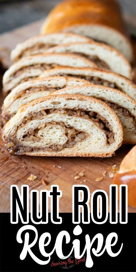 Apricot Roll Recipe, Easy Nut Roll Recipe, Old Fashioned Nut Roll Recipe, Hungarian Nut Roll Recipe, Hungarian Nut Roll, Walnut Roll, Nut Roll Recipe, Kolache Recipe, Nut Roll