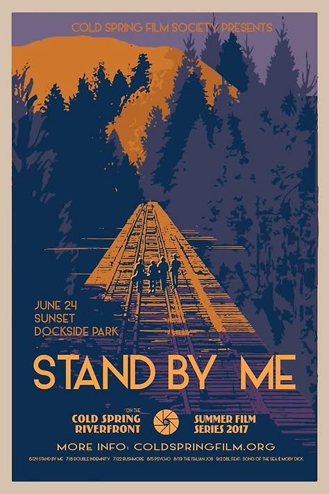 "STAND BY ME: Cold Spring Film Society 2017 Season Poster" Art Print by coldspringfilm | Redbubble Seasons Poster, Nostalgia Art, Seasons Posters, Film Posters Art, Movie Poster Wall, Solo Album, Cold Spring, Goonies, Movie Poster Art