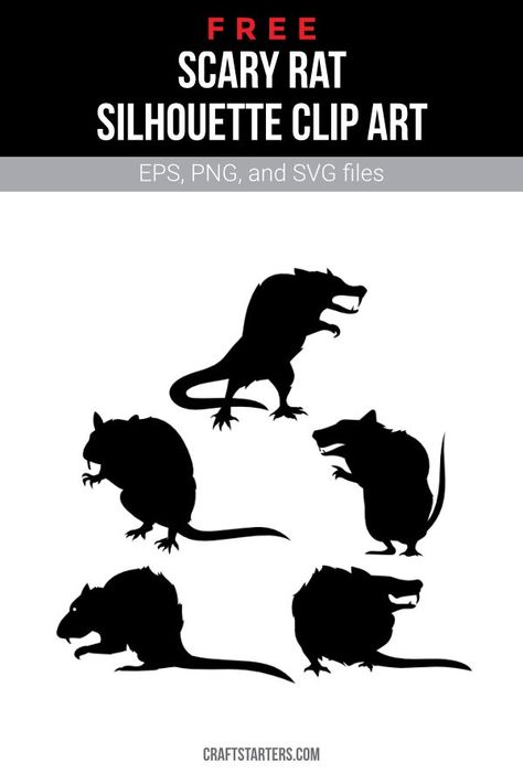 Scary Rats, Rat Silhouette, Halloween Rocks, Silhouette Clip Art, Halloween House, Png Transparent, Free Svg, Halloween Treats, Mice