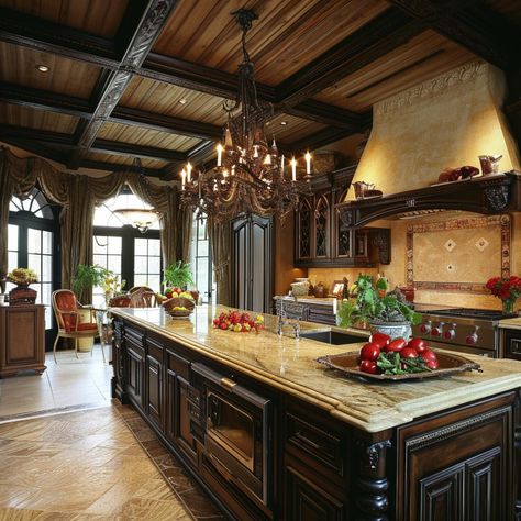 40 Old-World Kitchen Designs That Perfectly Blend History with Style Old World House, Old World Dining Room, Antique Fixtures, Nice Kitchens, Ornate Kitchen, Old World Kitchens, Arizona Homes, Traditional Kitchens, Elegant Kitchen Design