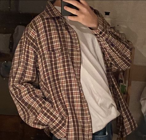 Guy In Flannel Aesthetic, Sweater And Flannel Outfits, Boy In Flannel, Plaid Outfit Men, Guy In Flannel, Flannel Outfits Aesthetic, Flannel Aesthetic, Aesthetic Boy Outfit, Flannel Outfits Men