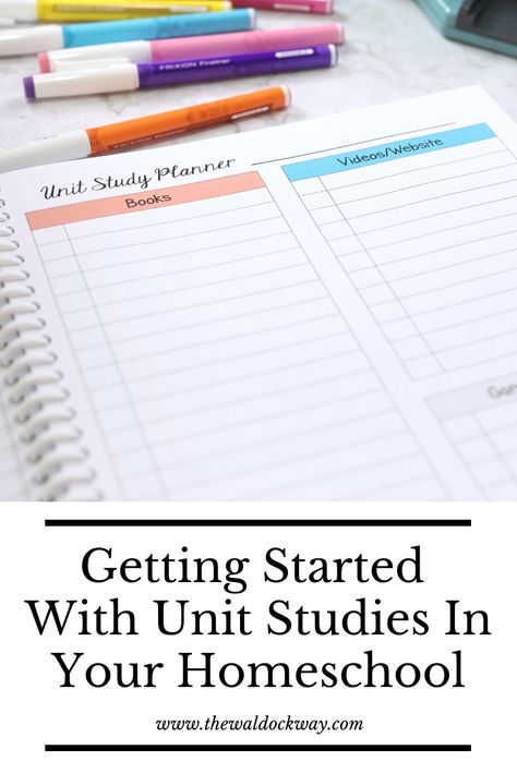 Getting Started With Unit Studies In Your Homeschool Unit Study Planner, Study Planner Printable Free, Unit Studies Homeschool, Planner Books, Aesthetic Planner, Study Planner Printable, Study Organization, Unit Studies, Homeschool Planner