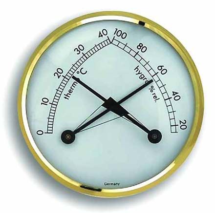 Outdoor Thermometer, Hygrometer, Temperature And Humidity, Raspberry, Clock, Brass, Ring, Gold