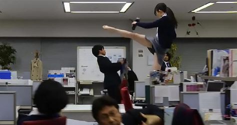 Japanese Girl Kicks Everyone in the Office Ad Ideas, Creative Ads, The Office, Eye Candy, Candy, Japan, Humor, Film, Tv