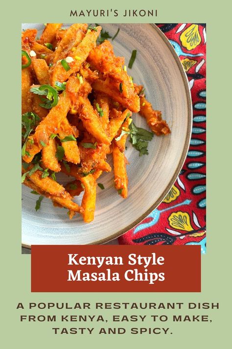 Chips Masala, Curd Rice Recipe, Masala Chips, Kenyan Food, Mango Smoothie Bowl, Masala Fries, Mango Banana Smoothie, Garlic Chips, Fried Chips