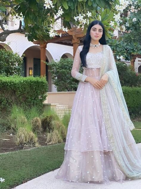 Coat Model Lehengas, Modest Lengha, Trending Lehenga Designs For Girls, Kurti Sharara Designs, Lehenga With Coat, Pink Anarkali Choli With Long Sleeves, Pink Lehenga For Eid, Pink Anarkali Wedding Skirt, Pink Anarkali Lehenga Long Skirt