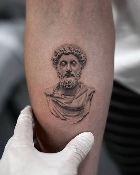 Seaman Tattoo, Virtues Tattoo, Marcus Aurelius Tattoo, Philosophy Tattoos, Stoic Virtues, Olive Tattoo, Tattoo 2024, Tattoos Watercolor, Tattoo Catalog