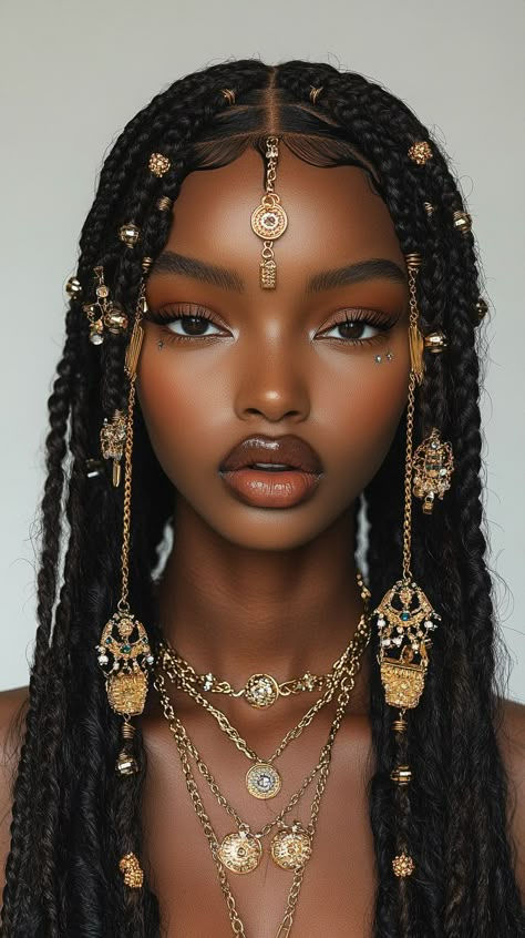 Boho Braids Styles, Box Braids Women, Hair Jewelry For Braids, French Braid Styles, Boho Knotless, Boho Hairstyle, Jumbo Box Braids, Goddess Hairstyles, Effortless Hairstyles