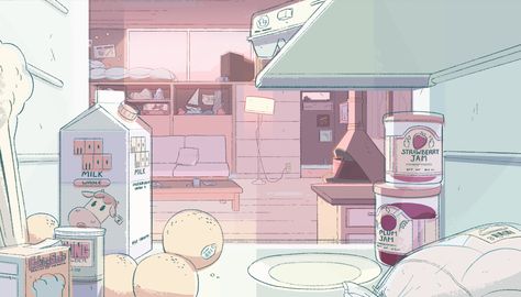 steven universe aesthetics : Photo Anime Kitchen Aesthetic, Steven Universe Wallpaper Desktop, Steven Universe Background, Horizontal Background, Ed Wallpaper, Kitchen Scene, Steven Universe Wallpaper, Bg Design, Bee And Puppycat