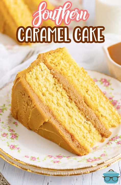 Southern Caramel Cake Recipe Easy, Vanilla Cake Caramel Frosting, No Cook Caramel Frosting, Caramel Sponge Cake Recipes, Carmel Sheet Cake Recipe, Classic Southern Caramel Cake, Carmel Cake Recipe Homemade, Caramel Cake Frosting, Easy Caramel Cake