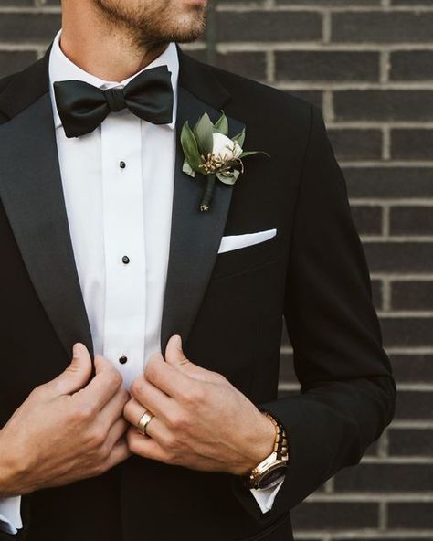 Groom Attire Black, Wedding Suits Men Black, Groom Suit Black, Black And White Wedding Theme, Groom Tux, Wedding Tux, Tulip Wedding, Groom Wedding Attire, Black Suit Wedding