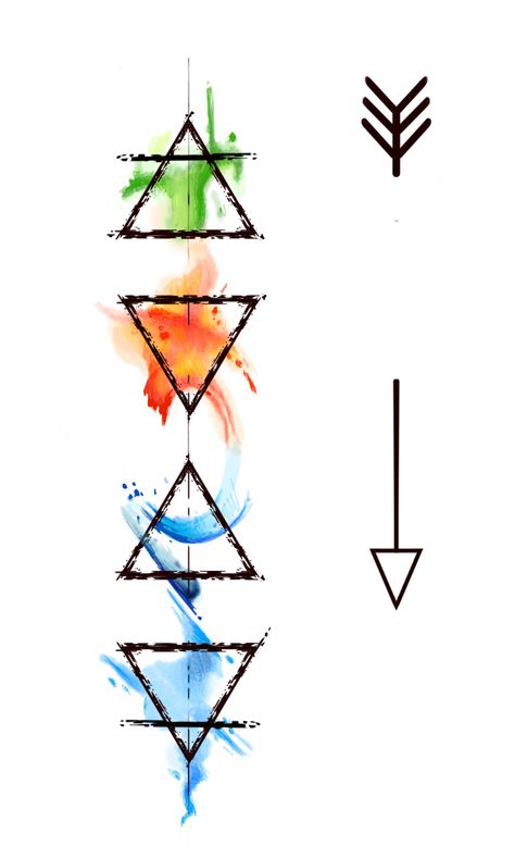 Four Elements Tattoo, Elemental Symbols, Polka Tattoo Designs, Elements Symbols, Element Tattoo, Chaos Aesthetic, Trash Polka Tattoo Designs, Trash Polka Tattoos, Polka Tattoo