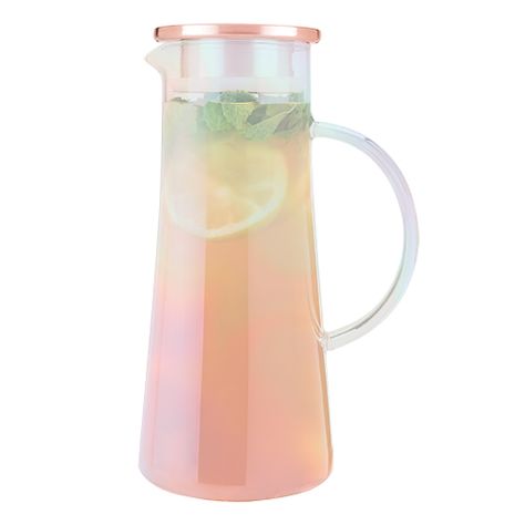 Charlie Iridescent Glass Iced Tea Carafe by Pinky Up - Walmart.com Pitcher With Lid, Iced Tea Pitcher, Sun Tea, Juice Pitcher, Tea Pitcher, Glass Carafe, Brewing Tea, How To Make Tea, Tea Infuser