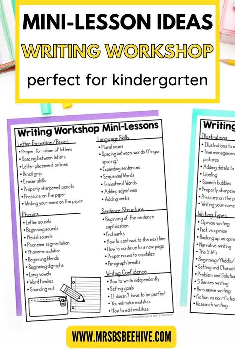 Discover how our Writing Workshop Mini-Lessons for Kindergarten can spark your child's creativity, enhance their handwriting skills, and develop their love for storytelling. Learn how these mini-lessons can turn writing time into a fun and engaging activity that will set your child on the right path towards becoming a lifelong writer. Kindergarten Writing Workshop, Teaching Kindergarten Writing, Writing Workshop Kindergarten, Ideas For Kindergarten, Writing Mini Lessons, Writing Conferences, Student Skills, Writing Time, On The Right Path