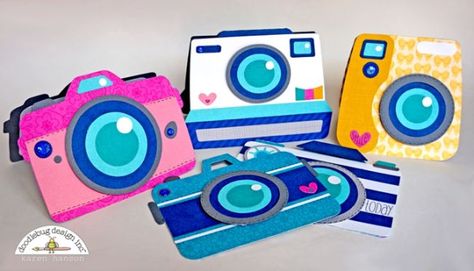 Doodlebug Design Inc Blog: Cute Camera Cards using Cut Files | with Karen Camera Template Printable, Cricut Camera, Camera Drawing Sketches, Cricut 3, Camera Crafts, Camera Drawing, Cute Camera, Doodlebug Design, Paper Crafts Origami