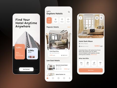 Hotel Booking App by Rakib Kowshar for Orizon: UI/UX Design Agency on Dribbble Hotel App, Hotel Booking App, Booking App, Hotel Booking, Website Design Layout, Royal Hotel, Blue Beach, Mobile Ui, App Ui