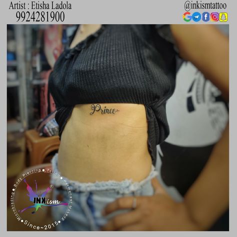 Name calligraphy "Prince" Visit Inkism #rajkot For Professional, Painless And Hygienic Service Of #Microblading (#permanentmakeup), #Piercing, #Tattoo, #dreadlocks #Braidlocks. By Certified Artist @inkismtattoo @artistetisha @artistkhevna #portraitsketch #inkismtattoo #pierced #best #tattooist #eyebrowtattoo #colourtattoo #etisha #tattoos #toptattooartist #besttattooartistrajkot #mostpopuler #tattooartist #tattoorajkot #tattooart #tattoonearme #artist #besttattoo #tattooist #rajkottattoo Prince Name Tattoo, Name Calligraphy, White Tattoo, Name Tattoo, Hip Tattoo, Piercing Tattoo, Microblading, Dreadlocks, Prince