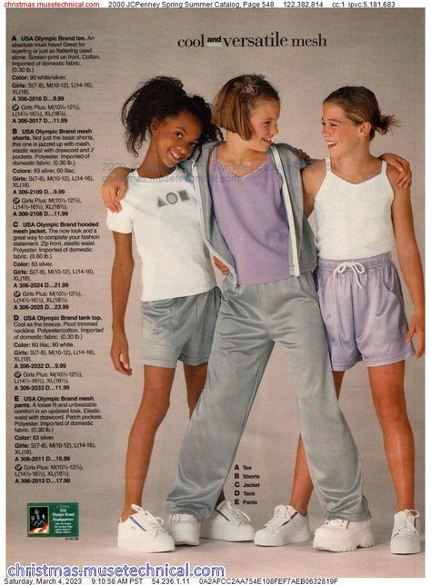 2000s Catalog Fashion, Jcpenney Catalog, 90s Teen Fashion, Kids Catalogs, Vintage Girls Clothes, Early 2000s Fashion, 2000s Outfits, Usa Olympics, Basic Shorts