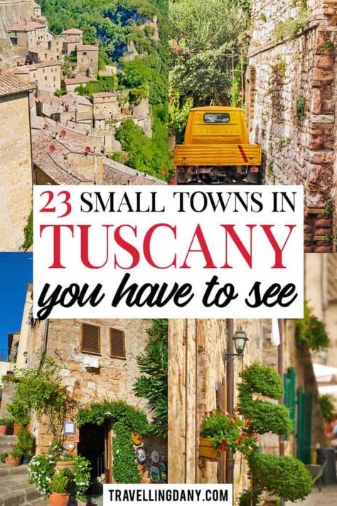 23 Of the best Tuscan towns you have to see on your next trip to Italy! With lots of gorgeous pictures, lovely fairytale villages, info on what to eat in Tuscany, and a guide to the most instagrammable spots! Fall In Tuscany, Spring Travel Destinations, Towns In Italy, Italy Trip Planning, Italy 2023, Tuscan Towns, Italian Travel, Traveling Europe, Tuscany Travel