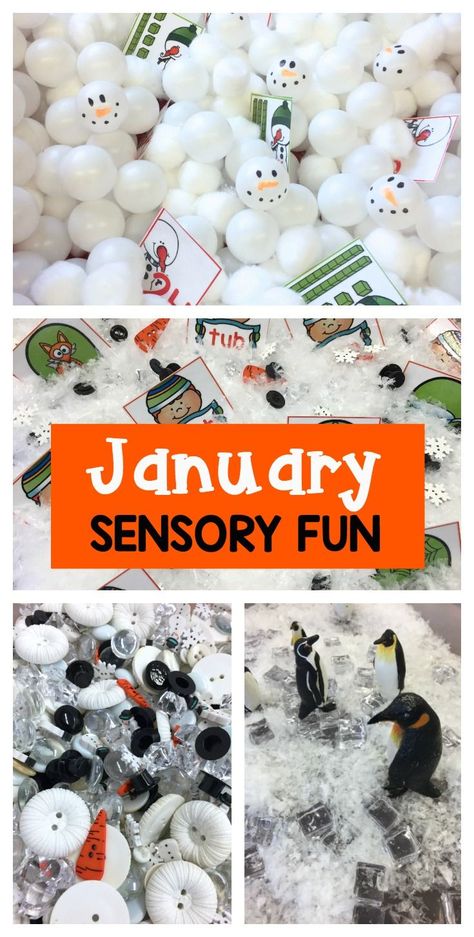 Find ideas and activities for sensory fun in your January kindergarten centers and stations. Sensory Kindergarten, January Kindergarten, Winter Sensory Bin, Differentiated Kindergarten, January Activities, Winter Activities Preschool, Winter Classroom, Winter Kindergarten, Sensory Boxes