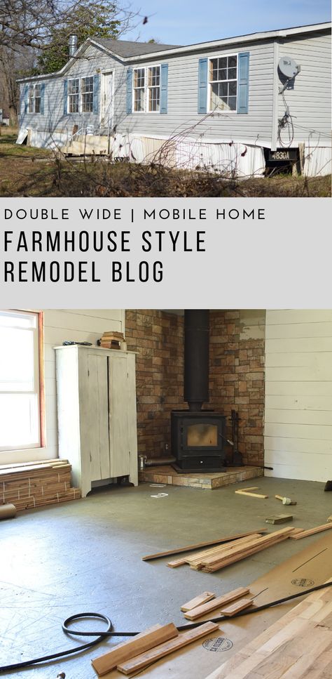 Farmhouse Mobile Home, Mobile Home Kitchen Cabinets, Double Wide Remodel, Mobile Home Redo, Double Wide Home, Double Wide Mobile Home, Remodel Mobile Home, Mobile Home Repair, Mobile Home Kitchen