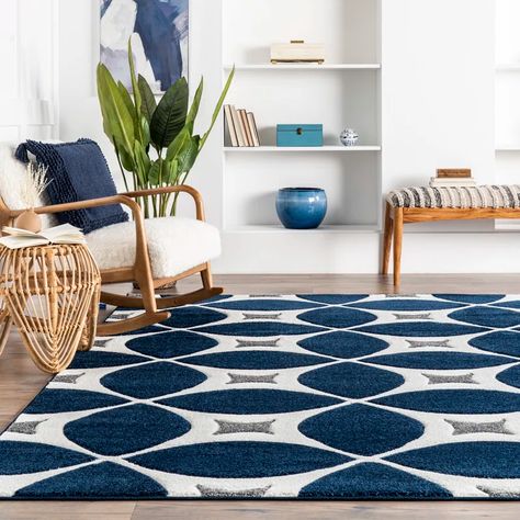 Contemporary Trellis, Indoor Trellis, Modern Trellis, Retro Rugs, Trellis Rug, Navy Blue Rug, Turkey Design, Navy Blue Area Rug, Rugs Usa