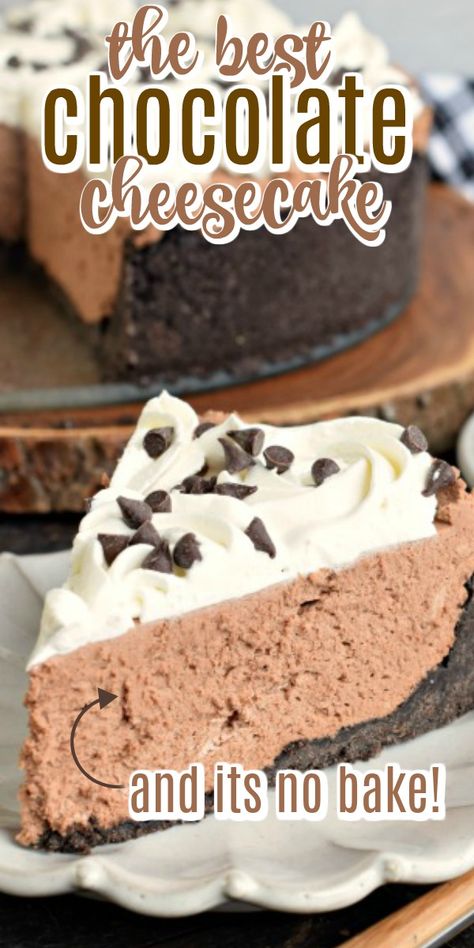 Best Chocolate Cheesecake, No Bake Chocolate Cheesecake, Dessert Parfait, Chocolate Cheesecake Recipes, Cheesecake Chocolate, Baked Cheesecake Recipe, Easy Cheesecake Recipes, Chocolate Cheese, Cheesecake Desserts