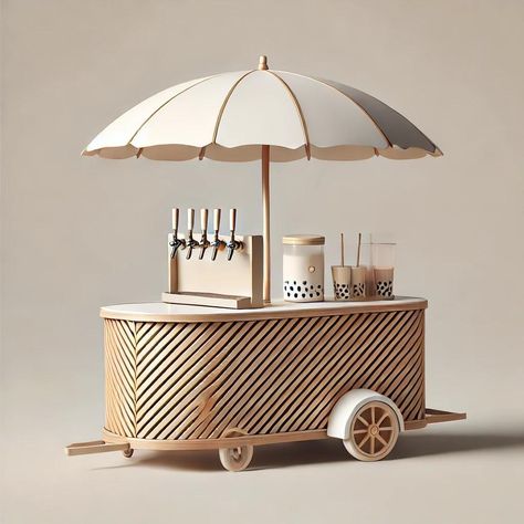 Boba Cart, Farmers Market Booth, Cart Design, Food Cart Design, Mug Display, Table Shelves, Market Stalls, Food Cart, Boba Tea