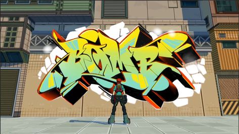 Jet Set Radio Graffiti, Bombrush Cyberfunk Art, Bomb Rush Cyberfunk Aesthetic, Bomb Rush Cyberfunk Graffiti, Bomb Rush Cyberfunk Pfp, Jet Set Radio Aesthetic, Bomb Rush Cyberfunk Fanart, Jet Set Radio Future, Silly Cow